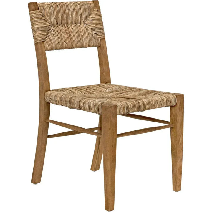 Faley Teak Wood Armless Chair With Woven - LOOMLAN - Noir - Accent Chairs