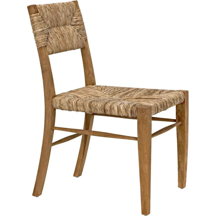 Faley Teak Wood Armless Chair With Woven - LOOMLAN - Noir - Accent Chairs