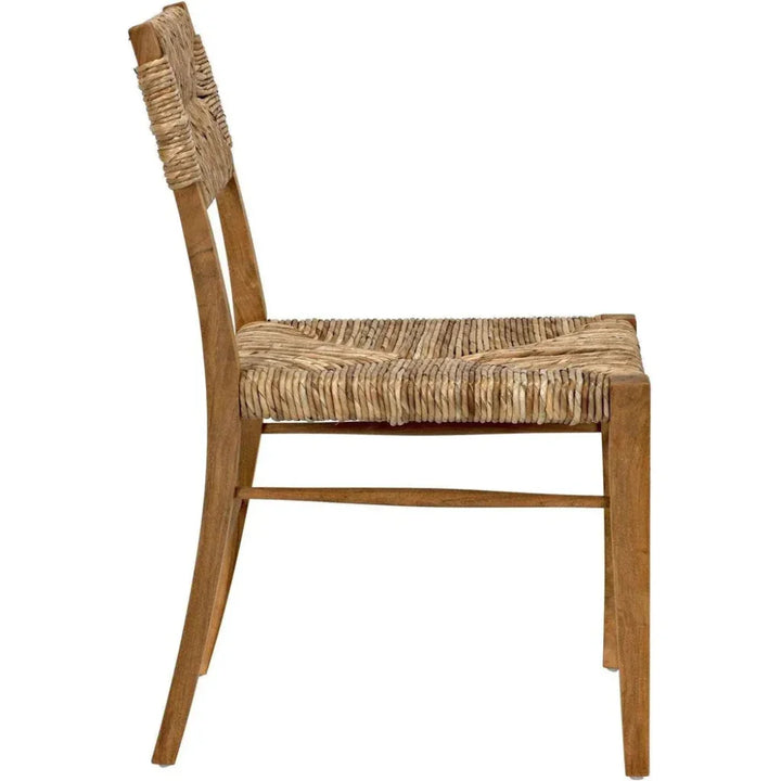 Faley Teak Wood Armless Chair With Woven - LOOMLAN - Noir - Accent Chairs