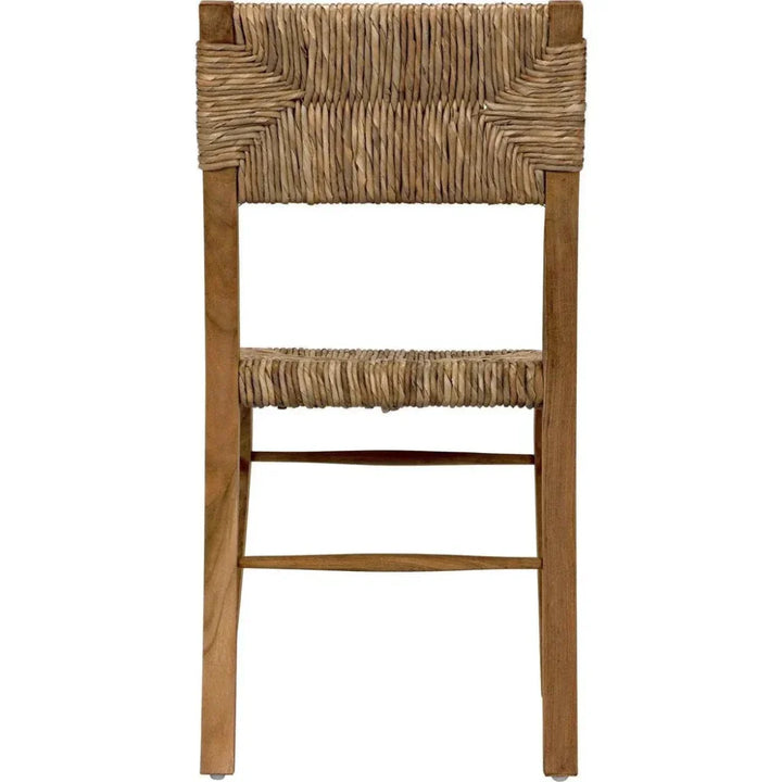 Faley Teak Wood Armless Chair With Woven - LOOMLAN - Noir - Accent Chairs