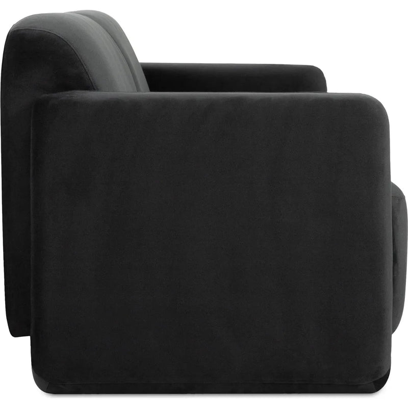 Fallon Polyester and Solid Pine Black Sofa Sofas & Loveseats LOOMLAN By Moe's Home