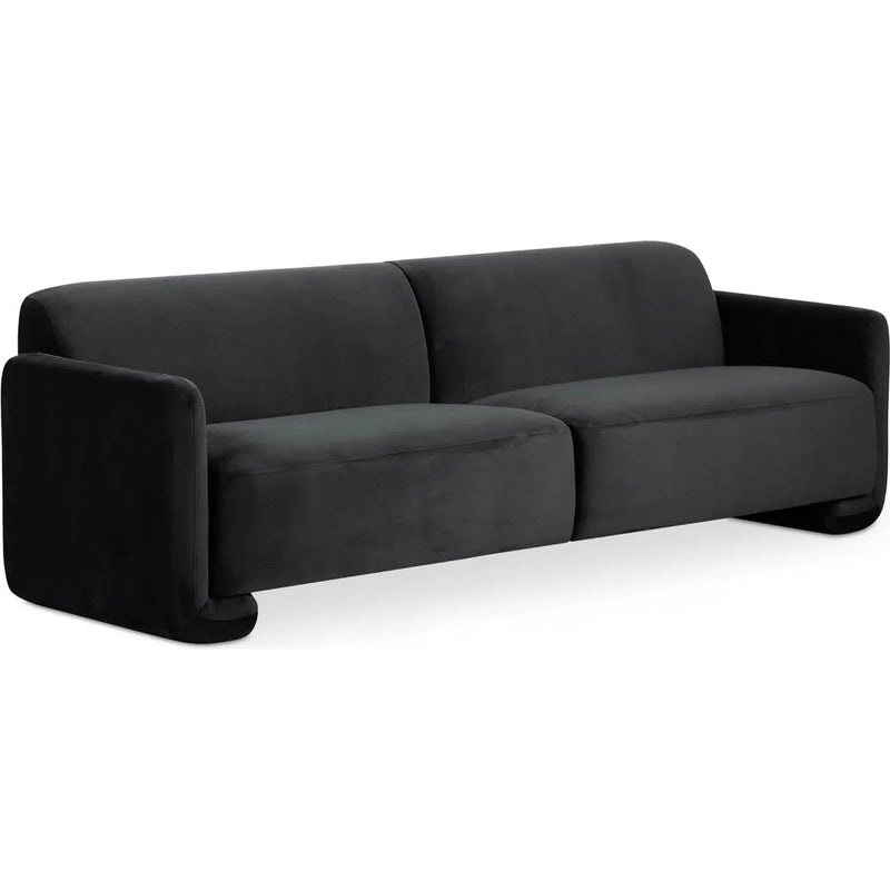 Fallon Polyester and Solid Pine Black Sofa Sofas & Loveseats LOOMLAN By Moe's Home