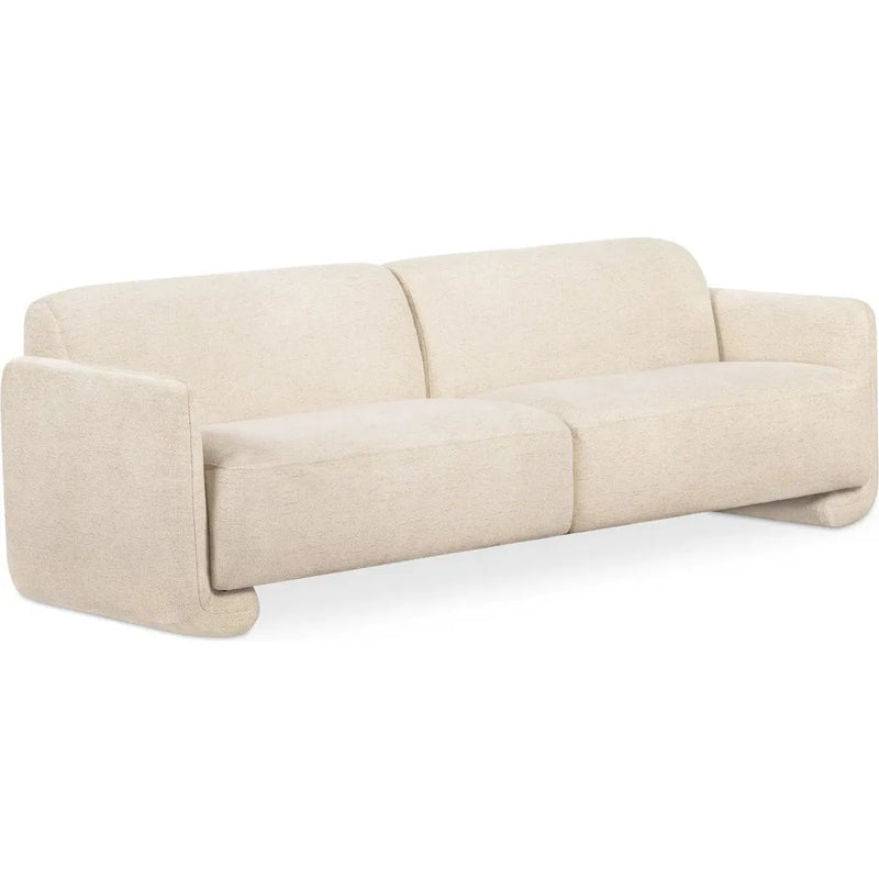 Fallon Polyester and Solid Pine Ivory Sofa Sofas & Loveseats LOOMLAN By Moe's Home