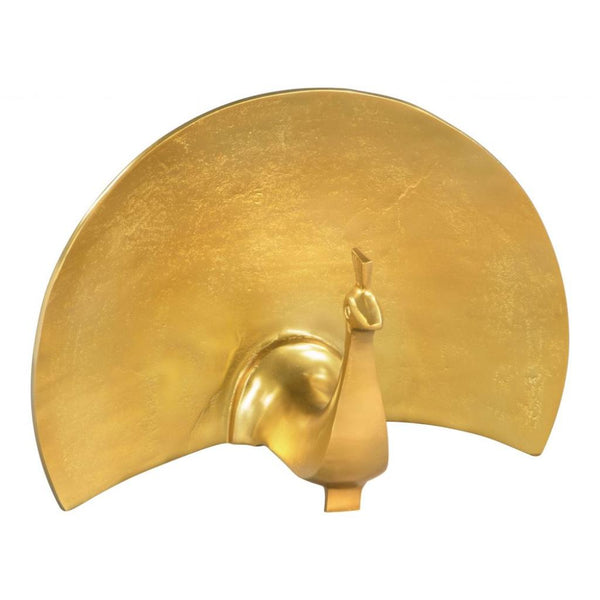 Fan Table Art Golden Aluminum Sculpture