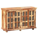 Farmhouse Glass Doors Wooden Cabinet