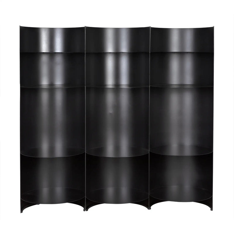 Fassbender Steel Bookcase (Set of 3)-Bookcases-Noir-LOOMLAN