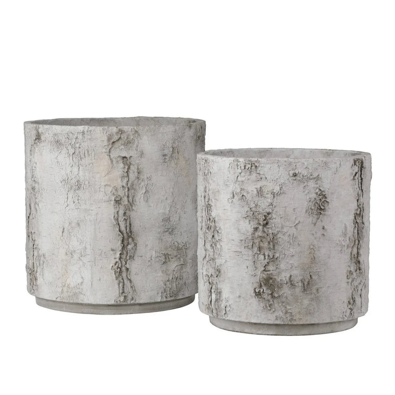 Faux Birch Fiber Cement Outdoor Planter-Outdoor Accessories-Currey & Co-LOOMLAN