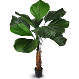 Le Present-Faux Botanical Indoor Green Licuala Grandis-Potted Plants-LOOMLAN