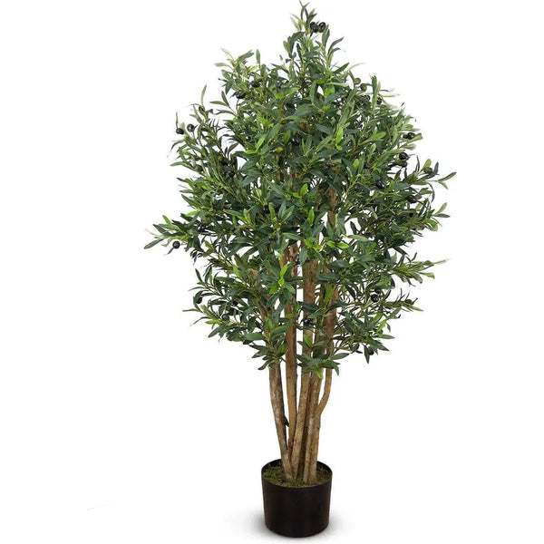 Faux Botanical Indoor Green Olive Tree-Artificial Trees-Le Present-52" H-LOOMLAN