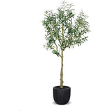 Faux Botanical Indoor Olive Tree Planter-Artificial Trees-Le Present-Black-LOOMLAN