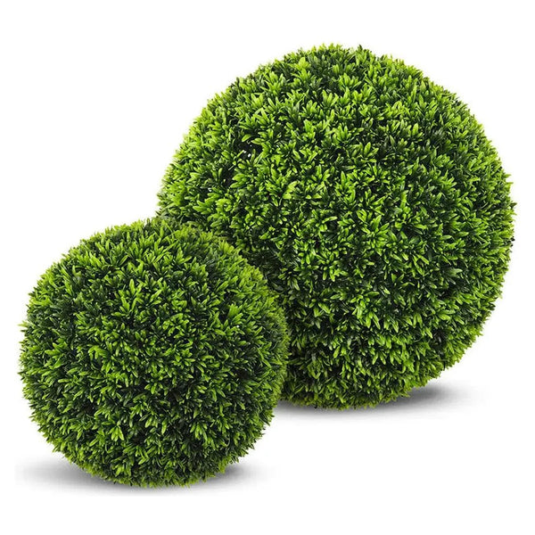 Le Present-Faux Botanical Ourdoor Podocarpus Green Ball-Faux Plants Accessories-15" H-LOOMLAN