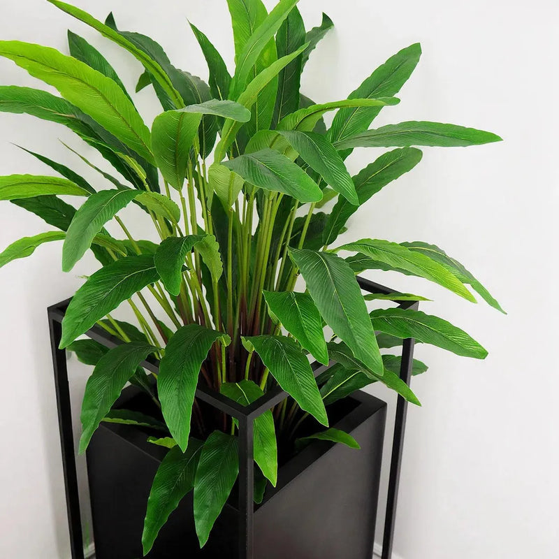 Le Present-Faux Botanical Outdoor Green Calathea-Potted Plants-22" H-LOOMLAN