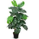 Le Present-Faux Botanical Outdoor Green Monstera-Potted Plants-LOOMLAN