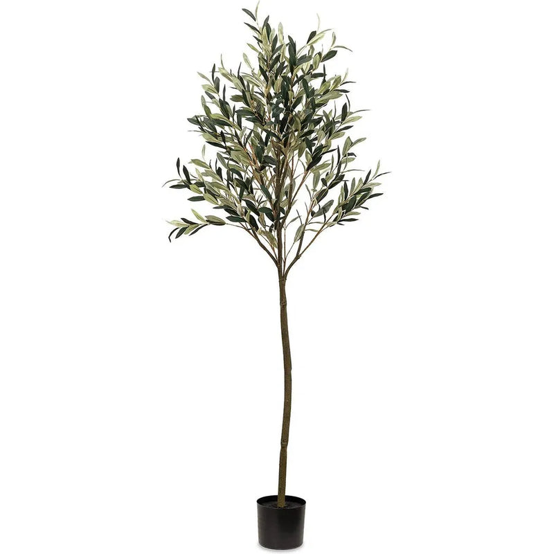 Faux Botanical Outdoor Green Olive Tree-Artificial Trees-Le Present-72" H-LOOMLAN