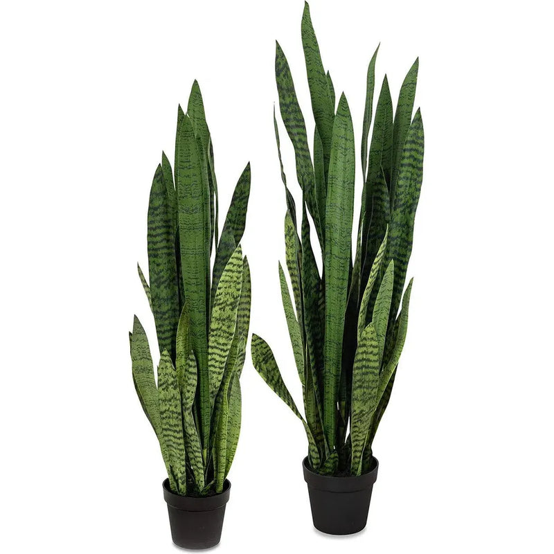 Le Present-Faux Botanical Outdoor Green Sansevieria-Potted Plants-Green-26" H-LOOMLAN