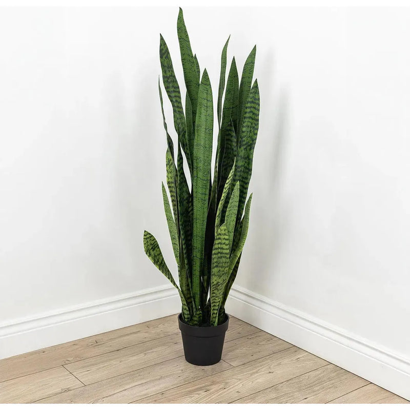 Le Present-Faux Botanical Outdoor Green Sansevieria-Potted Plants-Green-26" H-LOOMLAN