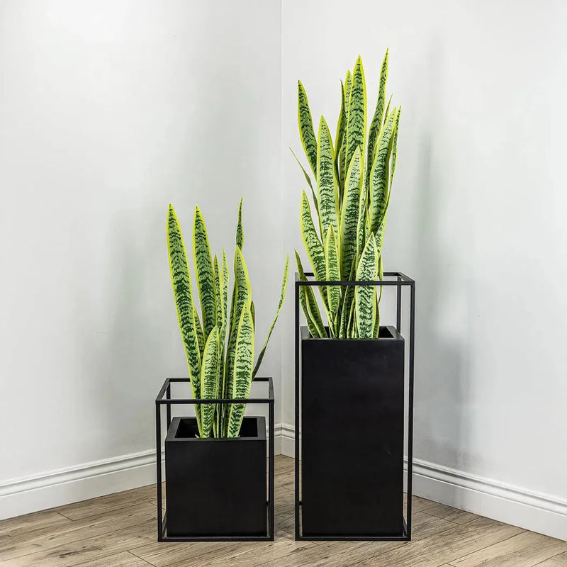 Le Present-Faux Botanical Outdoor Green Sansevieria-Potted Plants-Green-26" H-LOOMLAN