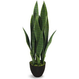 Le Present-Faux Botanical Outdoor Green Sansevieria-Potted Plants-Green-26" H-LOOMLAN