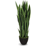 Le Present-Faux Botanical Outdoor Green Sansevieria-Potted Plants-Green-35" H-LOOMLAN