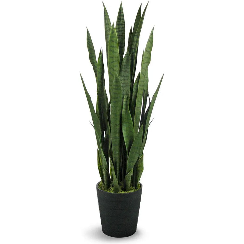 Le Present-Faux Botanical Outdoor Green Sansevieria-Potted Plants-Green-38" H-LOOMLAN