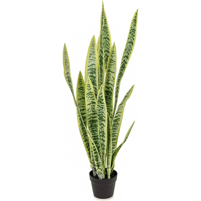 Le Present-Faux Botanical Outdoor Green Sansevieria-Potted Plants-Green, Yellow-42" H-LOOMLAN