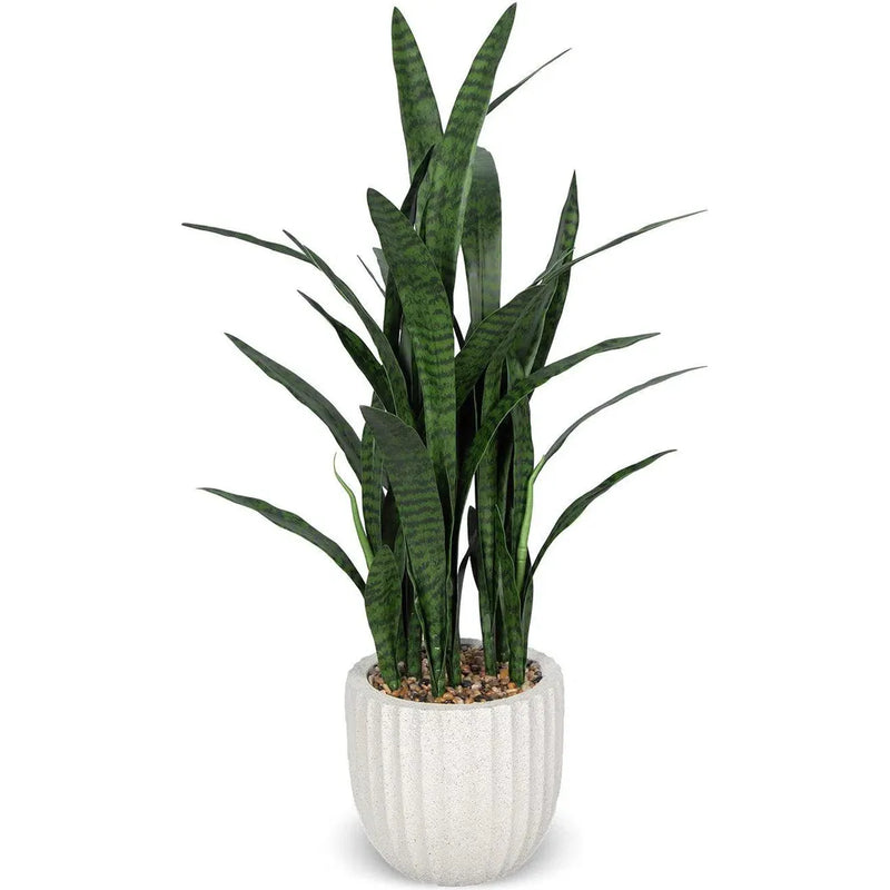 Le Present-Faux Botanical Outdoor Sanseveria Planter-Potted Plants-Beige-LOOMLAN