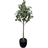 Faux Indoor Eucalyptus Tree Planter-Artificial Trees-Le Present-Black-LOOMLAN