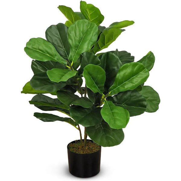 Faux Outdoor Green Fiddle Leaf Fig Tree-Artificial Trees-Le Present-30" H-LOOMLAN