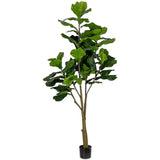 Faux Outdoor Green Fiddle Leaf Fig Tree-Artificial Trees-Le Present-75" H-LOOMLAN