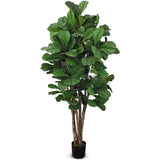 Faux Outdoor Green Fiddle Leaf Fig Tree-Artificial Trees-Le Present-76" H-LOOMLAN