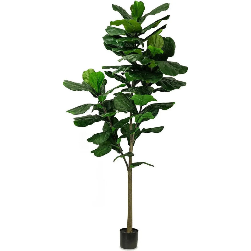 Faux Outdoor Green Fiddle Leaf Fig Tree-Artificial Trees-Le Present-84" H-LOOMLAN