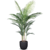 Le Present-Faux Outdoor Madagascar Palm Planter-Potted Plants-Black-LOOMLAN