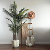 Le Present-Faux Outdoor Madagascar Palm Planter-Potted Plants-White-LOOMLAN