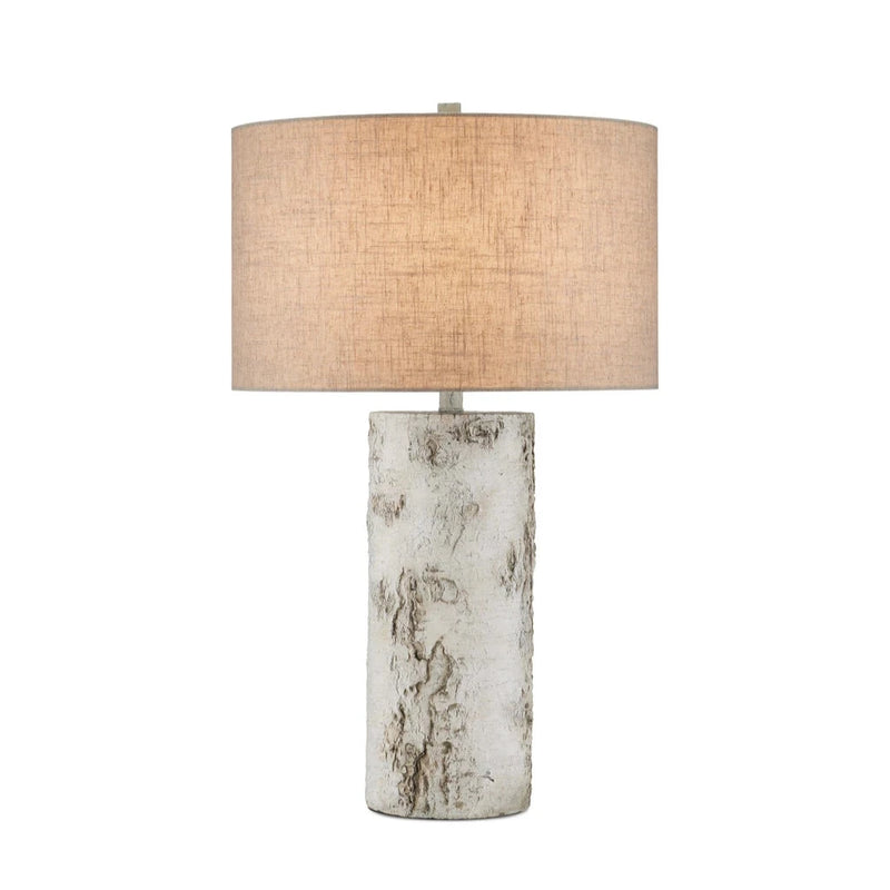 Faux Birch Rustic Cement Design Table Lamp