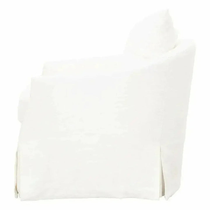 Faye Slipcover Swivel Club Chair Cream Crepe - LOOMLAN - Essentials For Living - Club Chairs