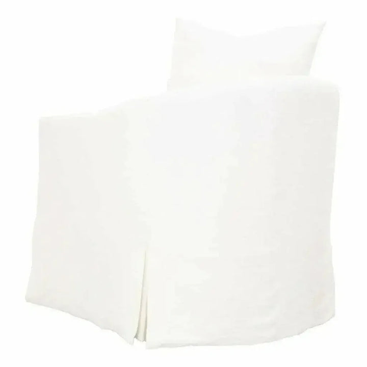 Faye Slipcover Swivel Club Chair Cream Crepe - LOOMLAN - Essentials For Living - Club Chairs