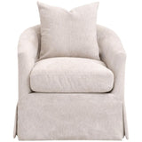 Faye Performance Fabric Slipcover Swivel Club Chair-Club Chairs-Essentials For Living-LOOMLAN