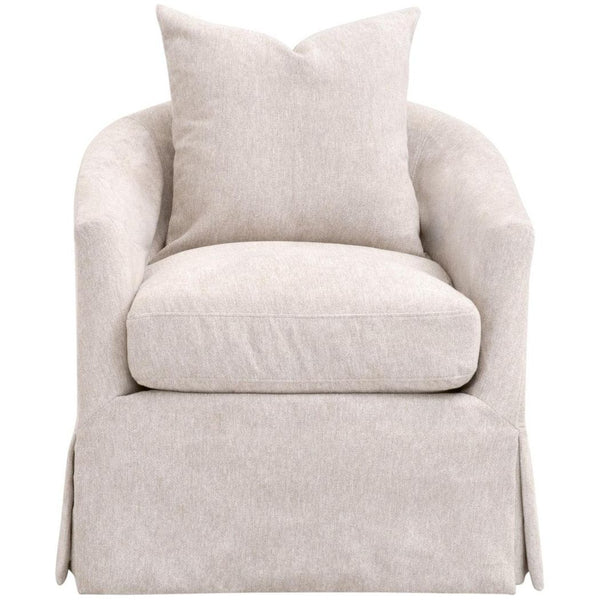 Faye Performance Fabric Slipcover Swivel Club Chair-Club Chairs-Essentials For Living-LOOMLAN