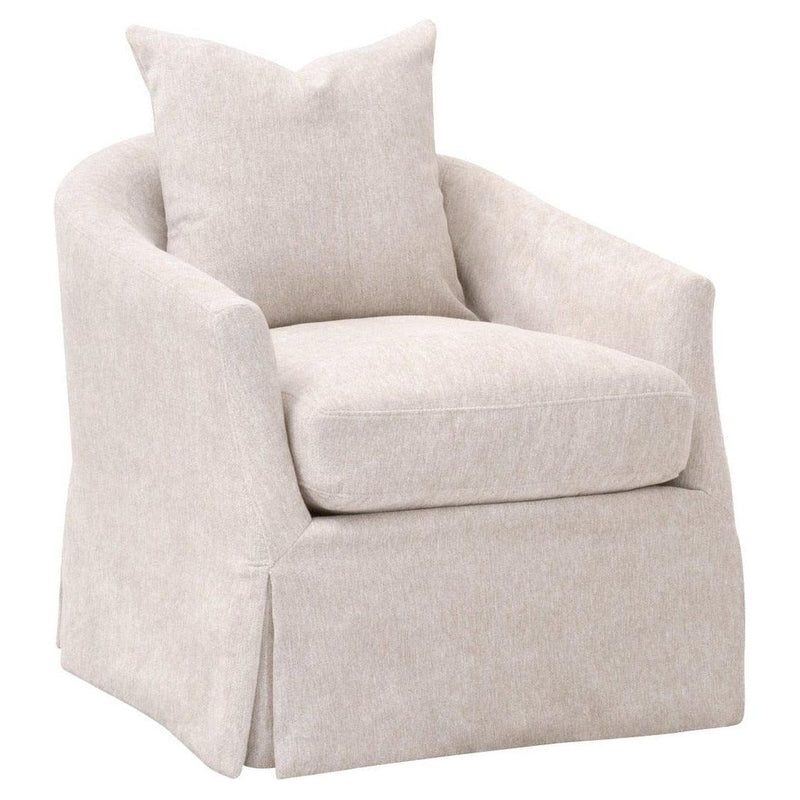 Faye Performance Fabric Slipcover Swivel Club Chair-Club Chairs-Essentials For Living-LOOMLAN