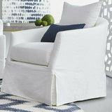 Faye Slipcover Swivel Club Chair Cream Crepe Club Chairs LOOMLAN By Essentials For Living