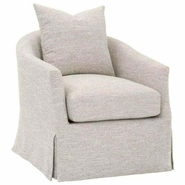 Faye Slipcover Swivel Club Chair Mineral Birch Club Chairs LOOMLAN By Essentials For Living