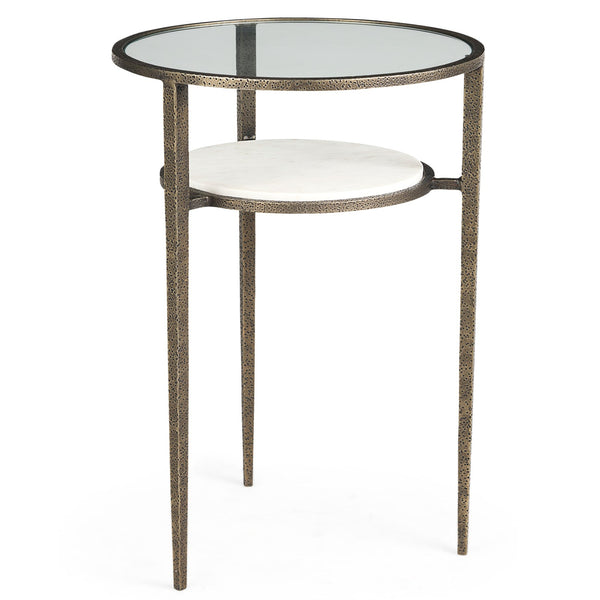 Felicity Clear Glass Top Round Side Table