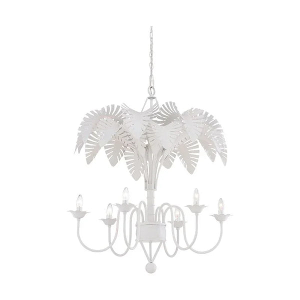 Fern White Tropical Flair Chandelier - LOOMLAN - Chelsea House - Chandeliers