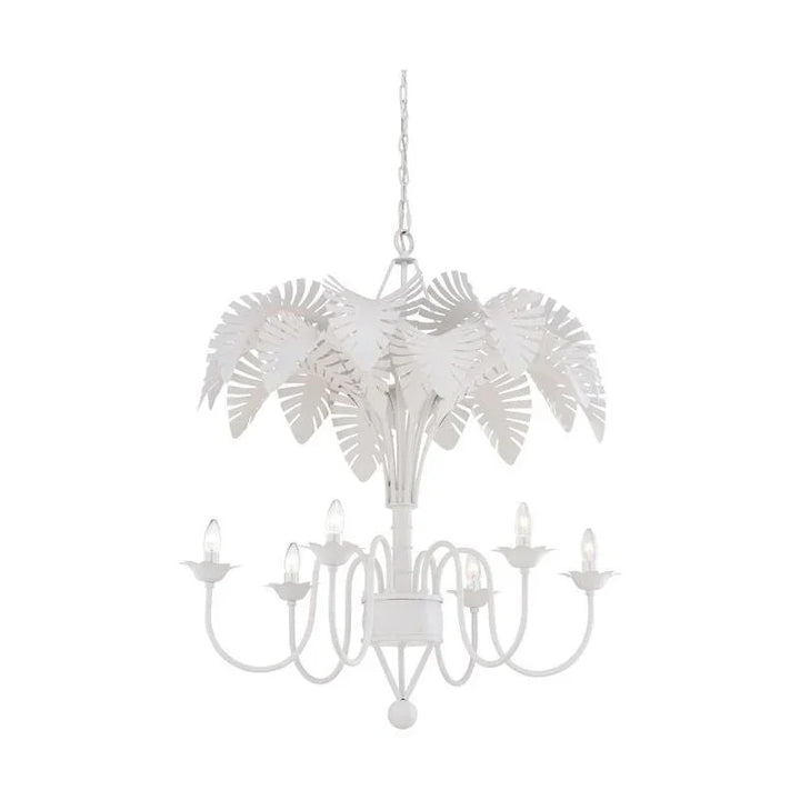 Fern White Tropical Flair Chandelier - LOOMLAN - Chelsea House - Chandeliers