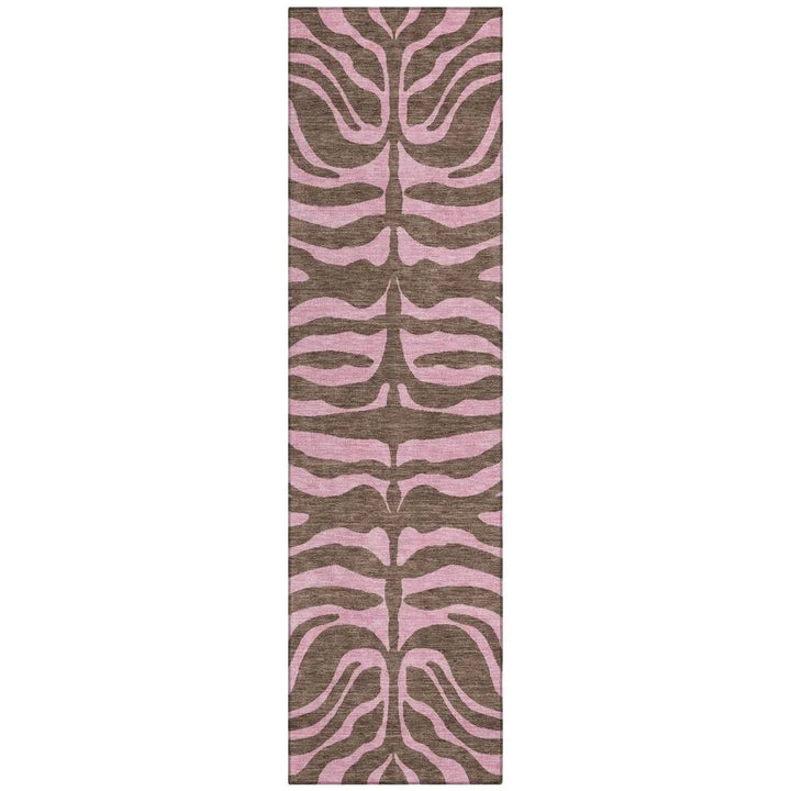 Fernelle Brown Washable Indoor-Outdoor Rug-Outdoor Rugs-LOOMLAN Rugs-2'3" x 7'6"-LOOMLAN