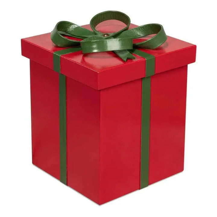 Ferrell Leather & Mdf Red Holiday Boxes Set of 3 - LOOMLAN - Sarreid - Boxes & Bowls