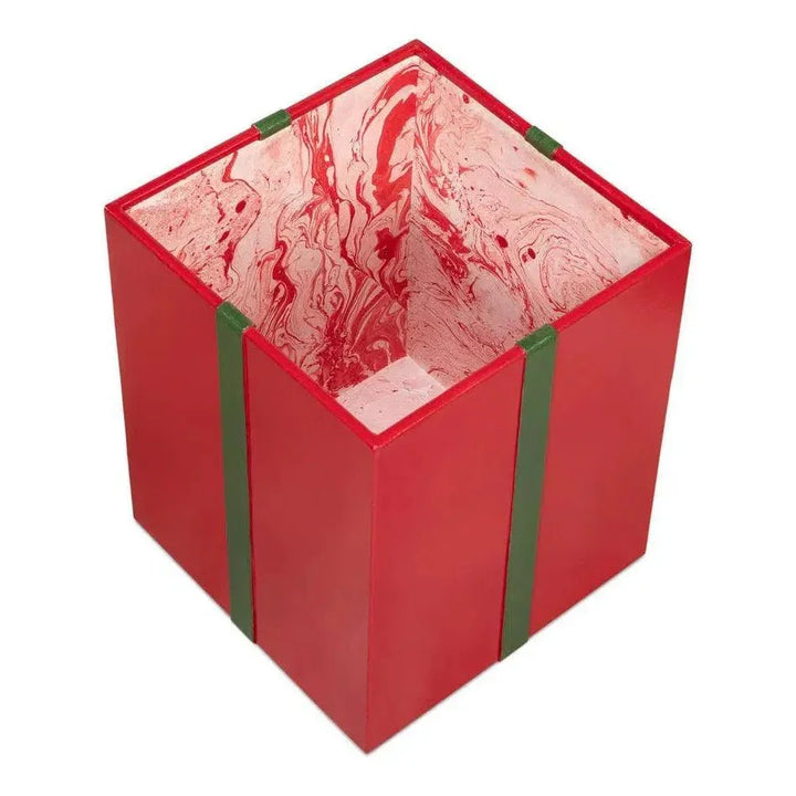 Ferrell Leather & Mdf Red Holiday Boxes Set of 3 - LOOMLAN - Sarreid - Boxes & Bowls