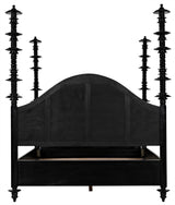 Ferret Wood Black Cal-King Bed-Beds-Noir-LOOMLAN