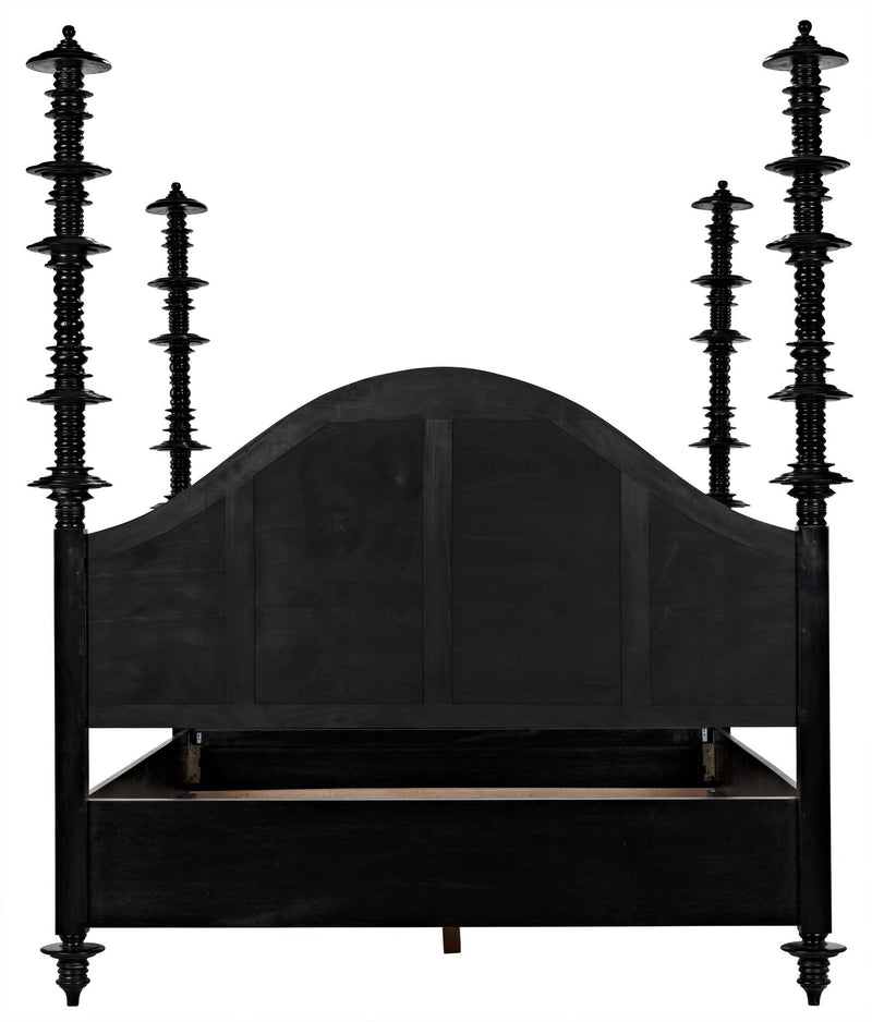 Ferret Wood Black Cal-King Bed-Beds-Noir-LOOMLAN