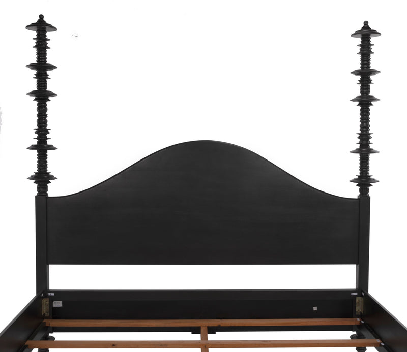 Ferret Wood Eastern Black King Bed-Beds-Noir-LOOMLAN